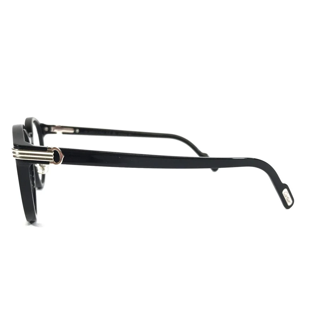 Cartier Eyeglasses Frames CT0312O 001 Black Silver Round Full Rim 50-22-145